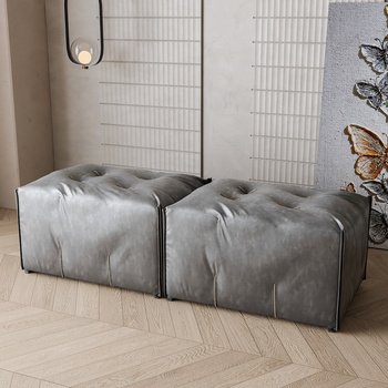 现代皮革沙发凳 