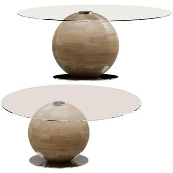 gheo 现代玻璃圆桌3d模型