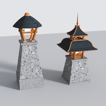 中式庭院灯  3d模型