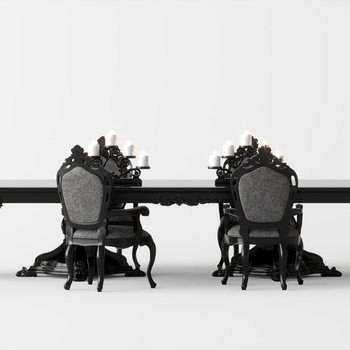 欧式餐桌椅组合3d模型