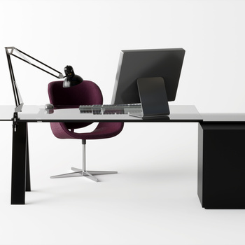 现代办公桌椅组合 3d模型