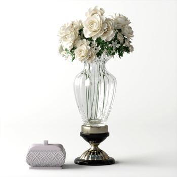 欧式花瓶花卉3d模型
