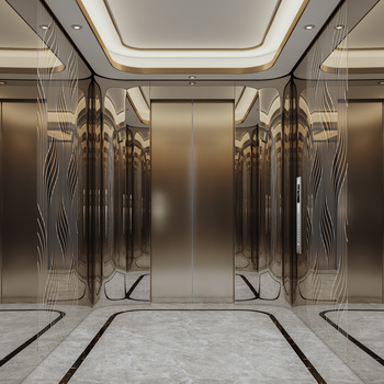 现代电梯间3d模型