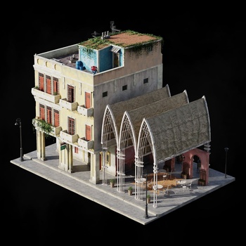 门市建筑  3d模型