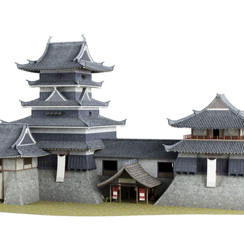 日式建筑塔楼 3d模型