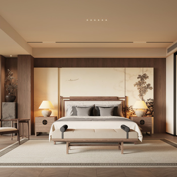 新中式宋式风卧室3d模型