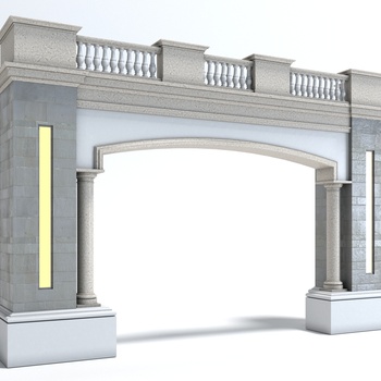 现代建筑拱门3d模型