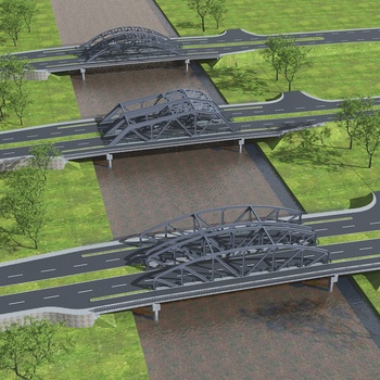 现代市政桥  3d模型