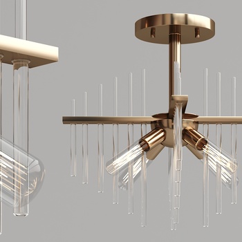 现代金属玻璃吊灯3d模型