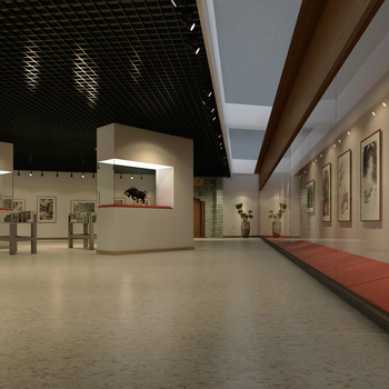 新中式博物馆艺术展厅 3d模型