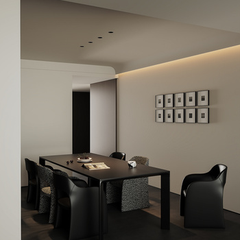刘柱设计事务所 现代暗黑餐厅3d模型
