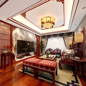 中式客厅  