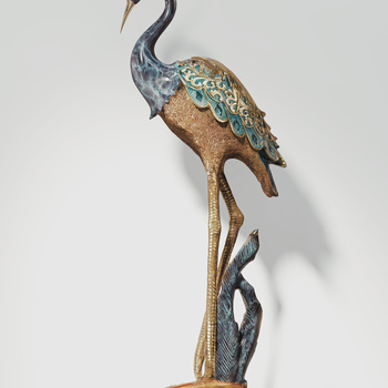 铜制仙鹤雕塑摆件