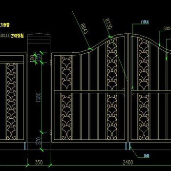 鐵藝大門cad圖庫