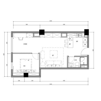 53㎡公寓户型|CAD施工图