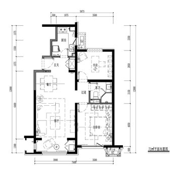 72㎡二室二厅刚需户型|CAD施工图