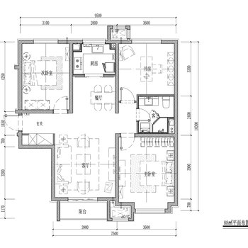 88㎡三室二厅刚需户型|CAD施工图