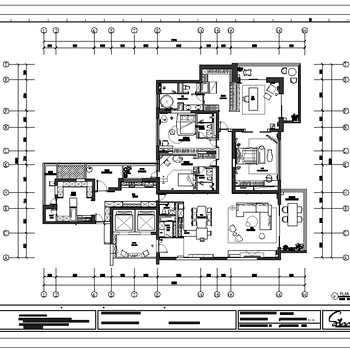 现代风格高端平层私宅|CAD施工图+效果图+官方摄影