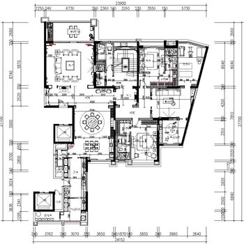 佛山金地天玺私人别墅|CAD施工图+效果图