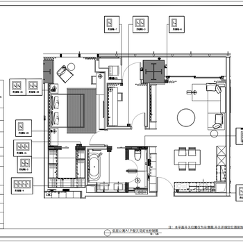 现代风格公寓样板间 CAD施工图+软装方案+效果图+物料表
