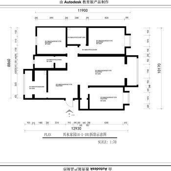 天水家园14-1-101样板房|CAD施工图+效果图