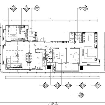 呼伦贝尔海阔天空样板房房D户型|CAD施工图