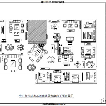 红木家具专卖店装修CAD施工图