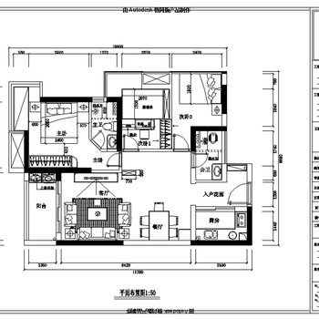 套房住宅室内装修CAD施工图