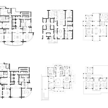 大师级豪宅别墅CAD平面案例100套合集