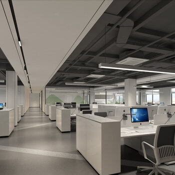 1万方最新展厅及办公施工图带效果图|CAD施工图+效果图