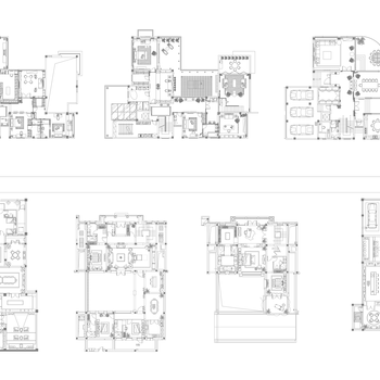 大师级豪宅别墅CAD平面案例100套合集四|CAD施工图