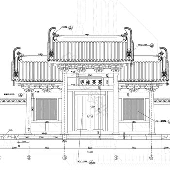 古建筑大门寺庙门|CAD施工图
