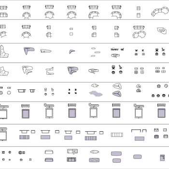 沙发茶几组合图库|CAD施工图
