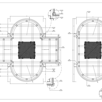 椭圆形异形柱体石材干挂节点|CAD施工图
