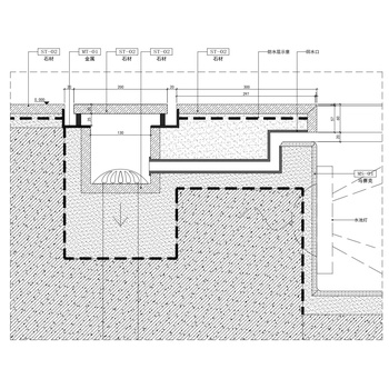 泳池溢水槽节点|CAD施工图