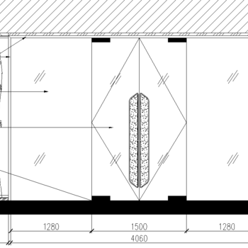 地弹簧玻璃门大样图|CAD施工图