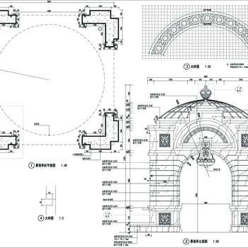 欧式景观亭详图|CAD施工图