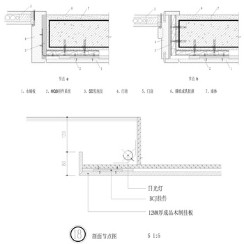 木制挂板标准节点图|CAD施工图