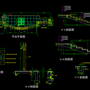 园林平台栈道栈台方案|CAD施工图