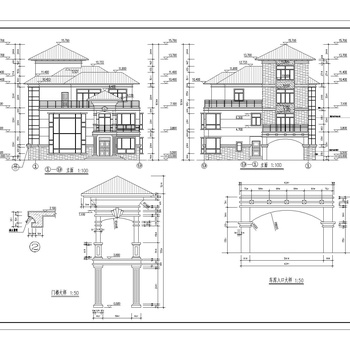 三层双拼独栋别墅|CAD施工图