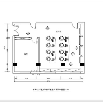 交警办公室装修施工图|CAD施工图