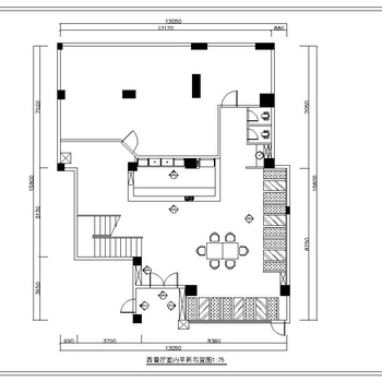 西餐厅装修施工图|CAD施工图