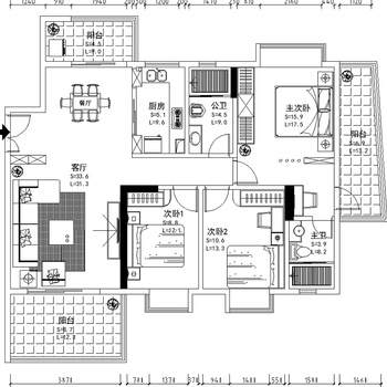套房住宅室内装修|CAD施工图