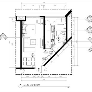异形住宅样板间|CAD施工图