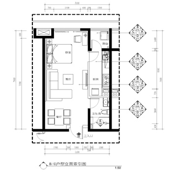 小公寓样板间竣工图|CAD施工图
