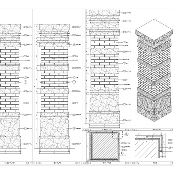 石材柱和欧式木柱详图|CAD施工图