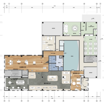 康养养老文化中心展厅养老院|CAD施工图+效果图