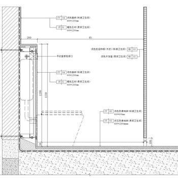 暗藏水箱蹲便器|CAD施工图