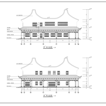 寺庙古建施工图|CAD施工图