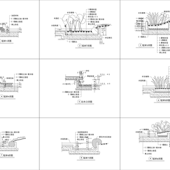 景观驳岸施工图|CAD施工图